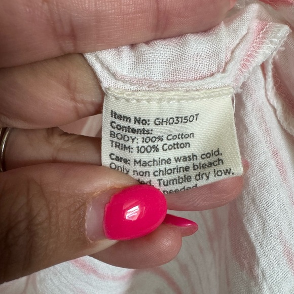 Good Hart  Pink and White Puff Sleeve Blouse - Picture 6 of 8